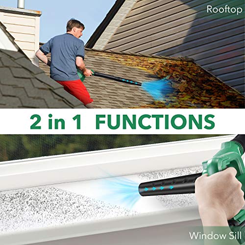 image for K I M O. 20V Cordless Leaf Blower Double Length Blow Tube 2-in-1 Blowe