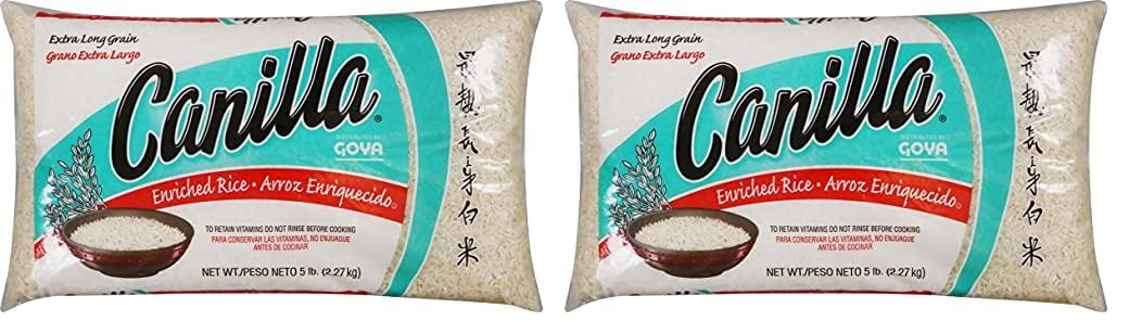 Goya Canilla Extra Long Grain White Rice, 5 Pound (Pack of 2)