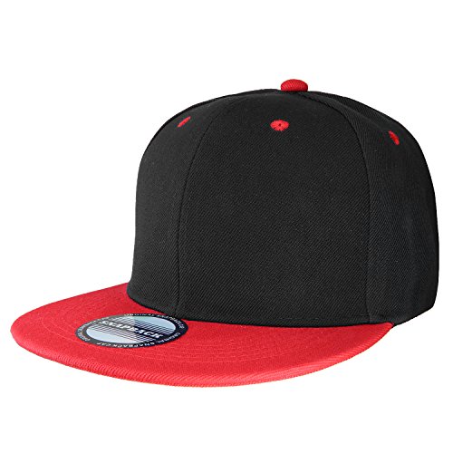 Image of Classic Snapback Hat Cap Hip Hop Style Flat Bill Blank Solid Color Adjustable Size
