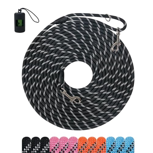 Tairro Long Dog Training Leash，Heavy Duty Reflective Rope Lead for Small Medium Large Dogs ，6FT 10FT 15FT 30FT 50FT for Training, Walking, Backyard, Camping