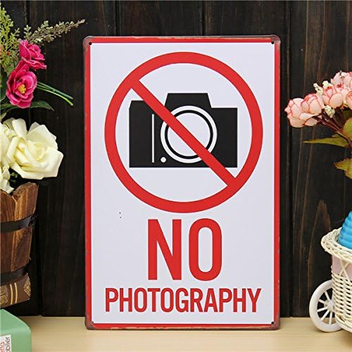 buynice No Photography Sheet Metal Drawing Metal Painting Tin Shop Pub Wall Tavern Poster Sign