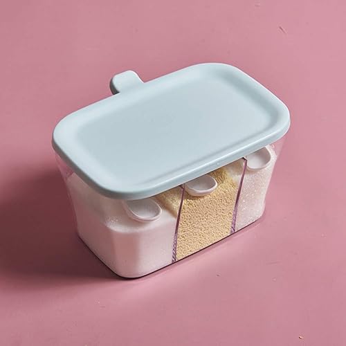 Miniatura 3 de AKOAK 1 paquete creativo de tres compartimentos para condimentos de plástico botella de condimentos para el hogar multi-compartimento con cubierta