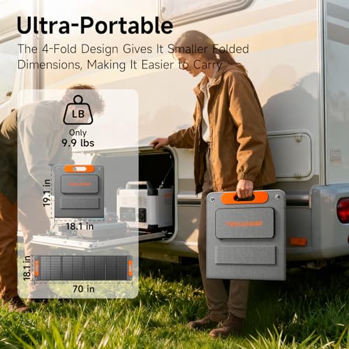 Image of TWELSEAVAN 120W Portable Foldable Solar Panel Charger for Jackery Explorer 160 /240 /500 Power Station /Suaoki S270 /Goal Zero Yeti /Rockpals 250W Solar Generator, with USB QC3.0 Port, USB Type C Port