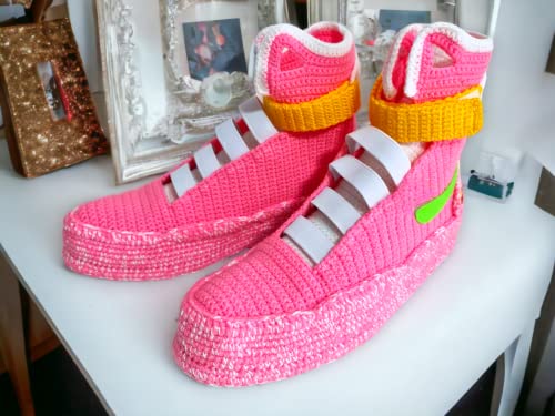 Back to the Future-Inspired Mart McFly Air Mag-like Crochet Sneakers Slippers - Customized, Comfy, Timeless Iconic Flying Sneaker House Shoes3