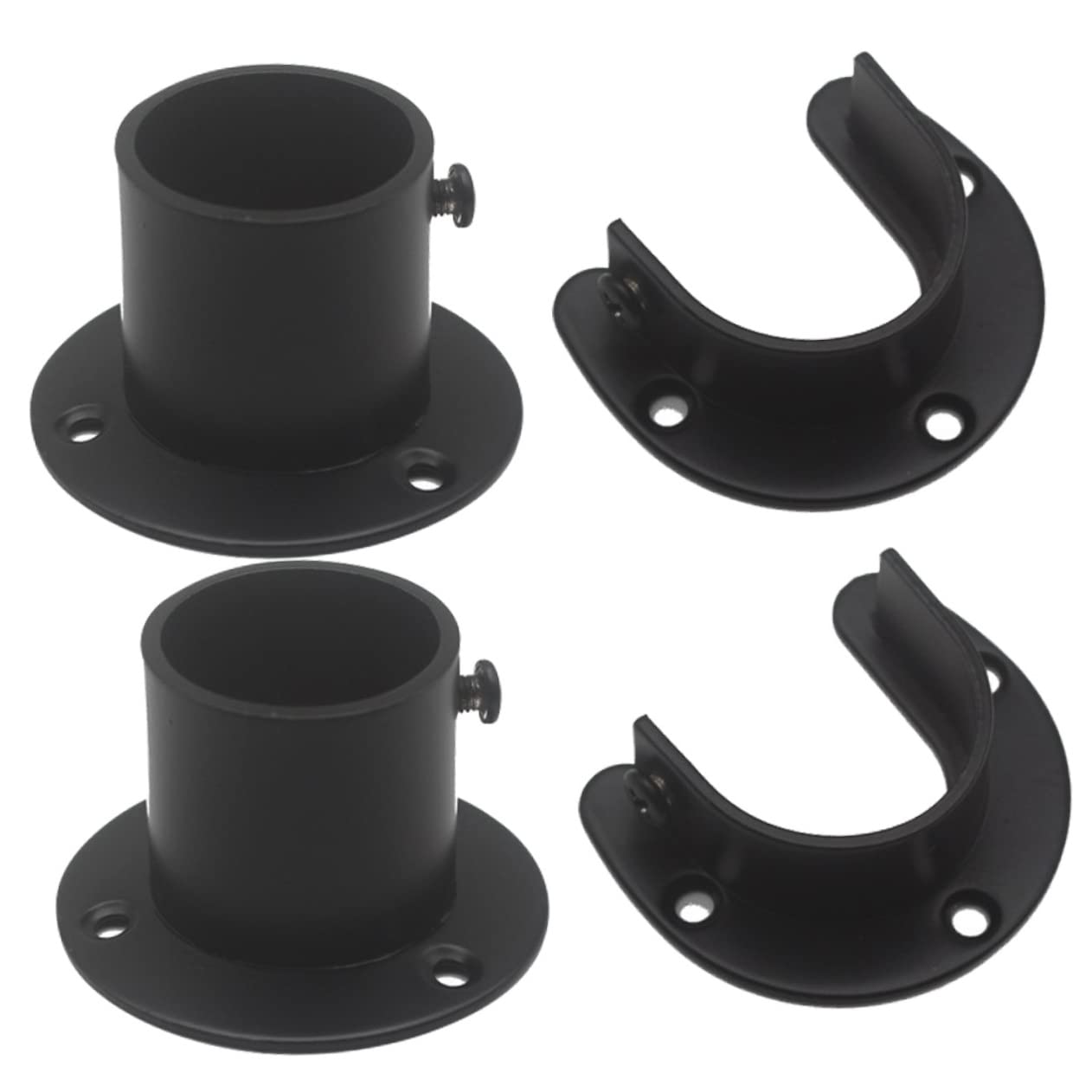 BUGUUYO 4pcs Closet Rod Holders Wall Mounted Rod Support Brackets Rustproof Flanges for Easy Installation and Stability Wardrobes and Closets