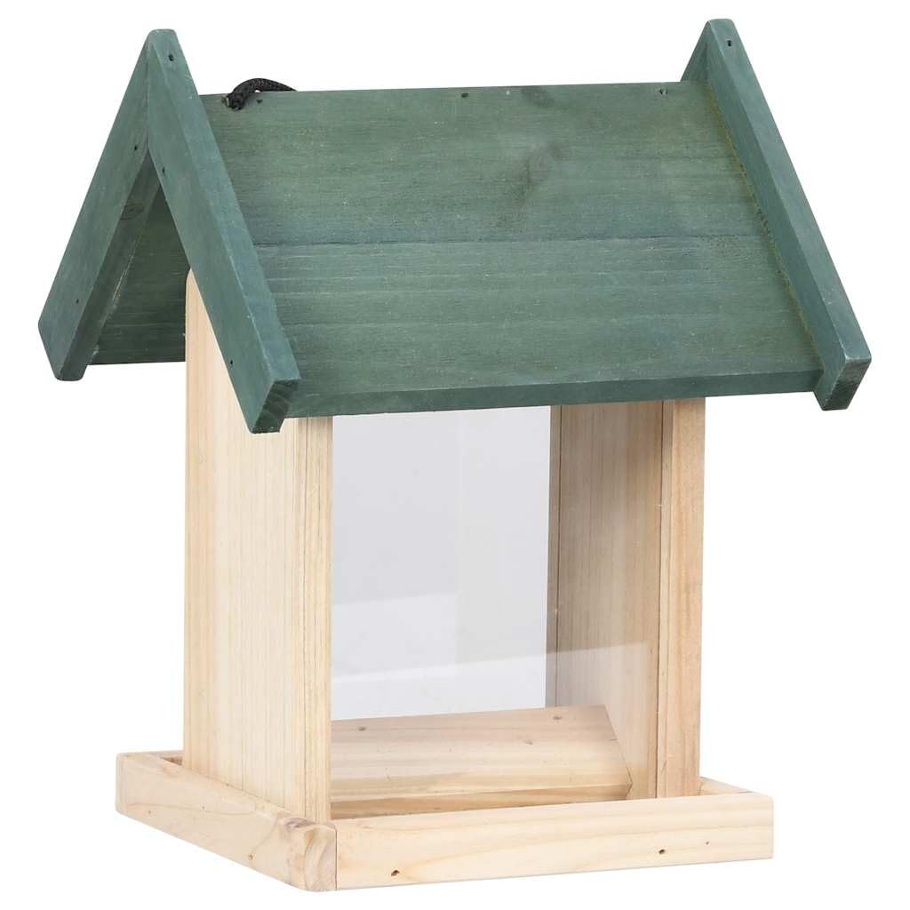 Lot de 4 mangeoires pour oiseaux sauvages en bois de sapin