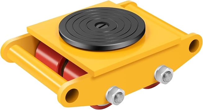Machinery Dolly Skates, 6T Machinery Mover, 13228lbs Machinery Moving Skate, Machinery Mover Skate with 360  Rotation Cap and 4 Rollers, Heavy Duty Industrial Moving Equipment