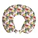ABAKUHAUS Verano Cojín de Viaje para Soporte de Cuello, Loro de Cockatoo sandía, de Espuma con Memoria y Funda Estampada, 30x30 cm, Rose y Multicolor