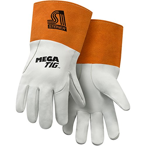 Steiner 0230-X Mega TIG Gloves, Grain Kidskin Foam Back Unlined Palm, 4-Inch Cuff, Extra Large