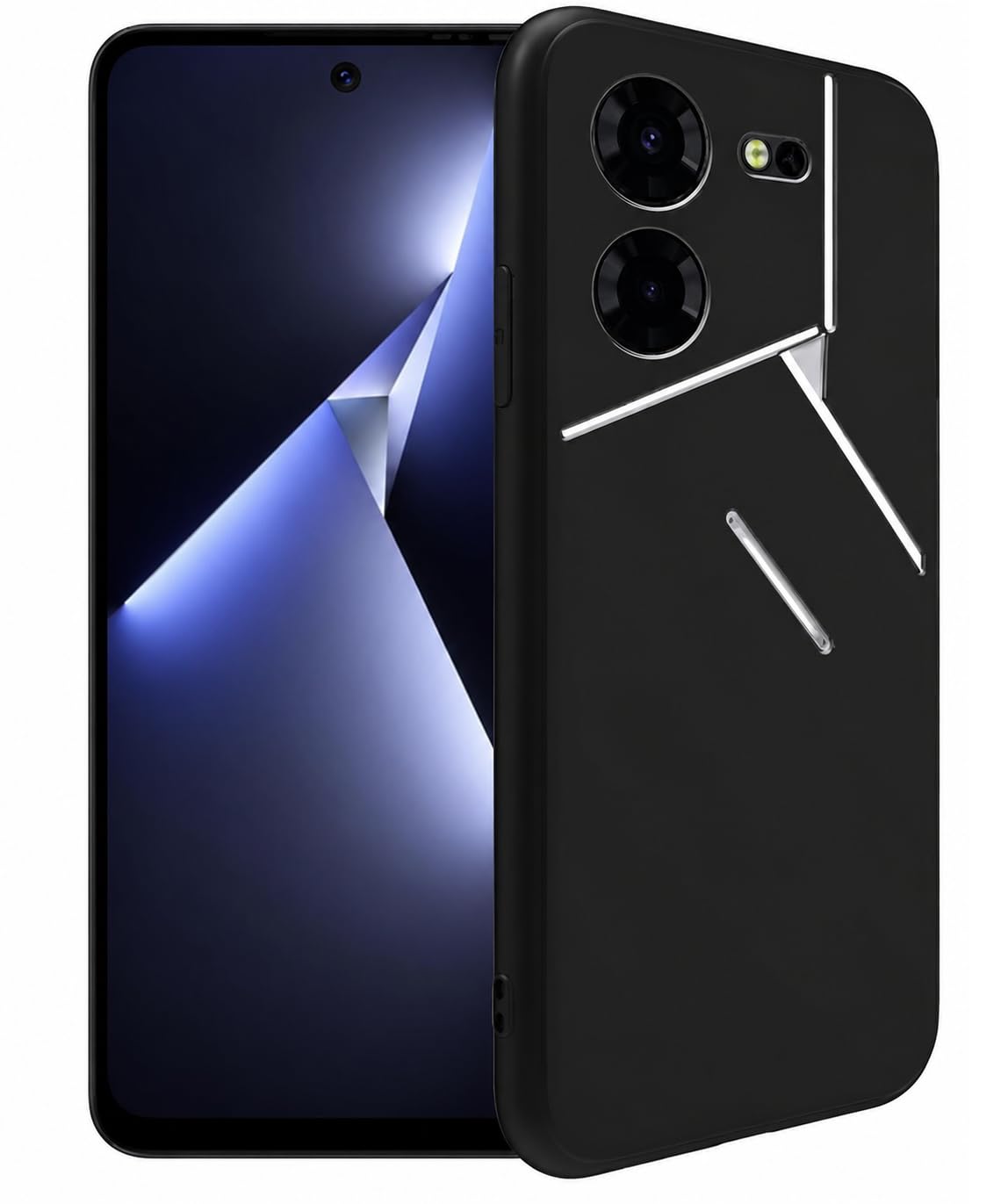 Back Cover Case Compatible for Tecno Pova 5, Pova 5 Pro |Raised Edges Protect Camera & Screen|Slim Fit Back Case for Tecno Pova 5, Pova 5 Pro - Black-image-18