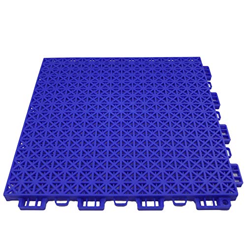 RevTime Interlocking Rugged Grip-Loc Deck Floor Tiles 12"x12"x5/8" Non-Slip with Drainage Holes Deck