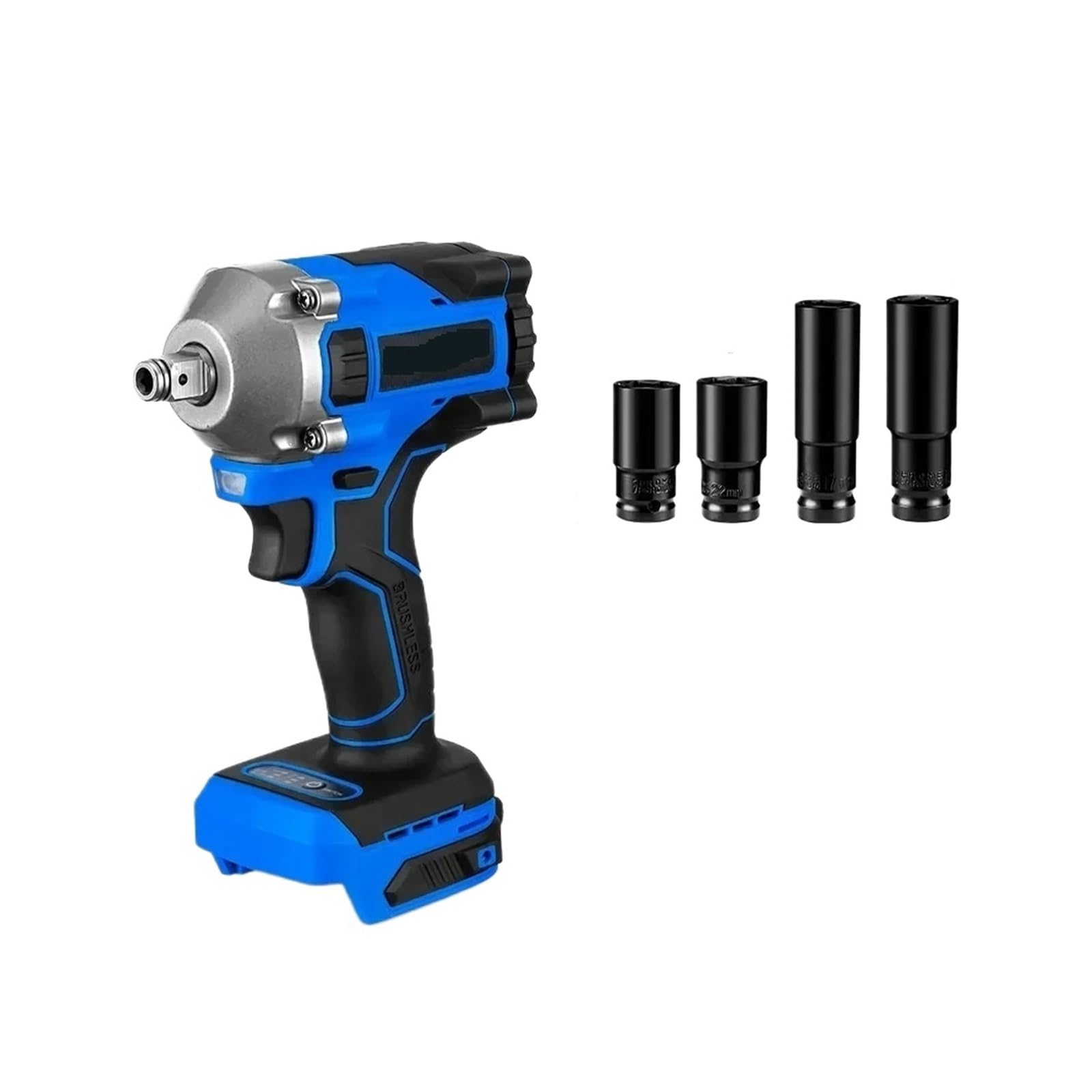 Llave de impacto Llave De Impacto Eléctrica Sin Escobillas, 1000N.m, 1/2 Pulgadas, 3 Engranajes, Herramientas Eléctricas De Alto Torque Recargables Inalámbricas For Batería De 18V(0 Battery-Set B)