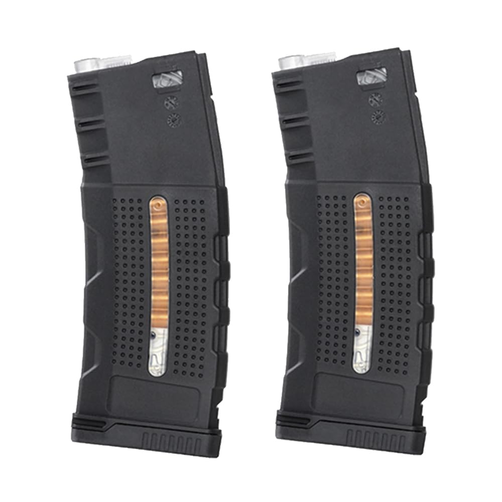 Genérico Pack 2 Cargadores Mid-Cap de Airsoft de 150 Bolas de Capacidad para M4, AR15, M16, HK416 de polímero Negro de la Marca Battleaxe