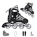 Patines de Ruedas Patines en línea Niños Niñas Ajustable 30-45, 2 Rodamientos de Bolas Cromados ABEC-7 por Rueda, Sistema de Protección Triple Patines de Fitness Unisex para Adultos,Negro,XL 42_45