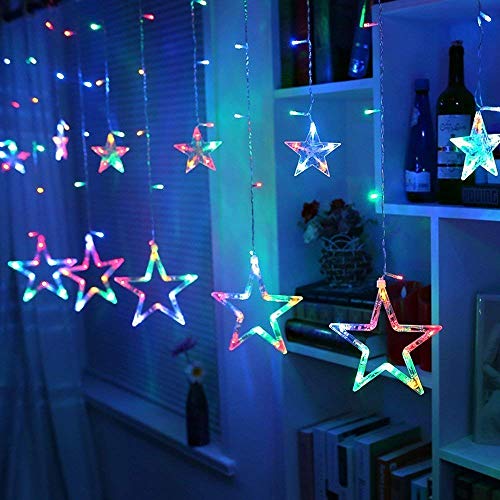 Image of Desidiya 12 Stars LED Multicolor String Lights for Indoor and Outdoor Decor - Perfect for Diwali, Parties, Events, and Home Decoration