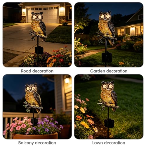 Solar Lights Outdoor Waterproof Decor, LED eyes Owl Light Yard Decorations by Halovin - Used condition - Image 4