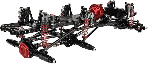 Miniatura 6 de RZXYLRC Marco de chasis de automóvil RC de aleación de aluminio 6x6 con ejes traseros delanteros medios y caja de cambios DIY para piezas de