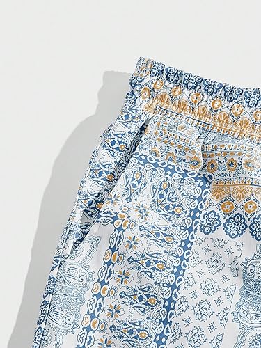 WDIRARA Men's Floral Letter Graphic Print Drawstring Waist Tie Front Sweatpants4