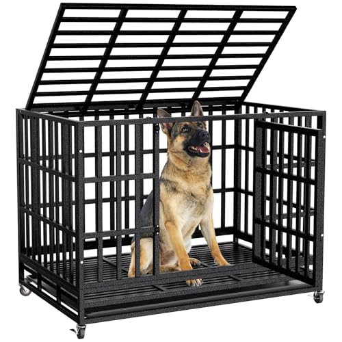 SHUSHIM 38 Inch Heavy Duty Dog Crate for Large...