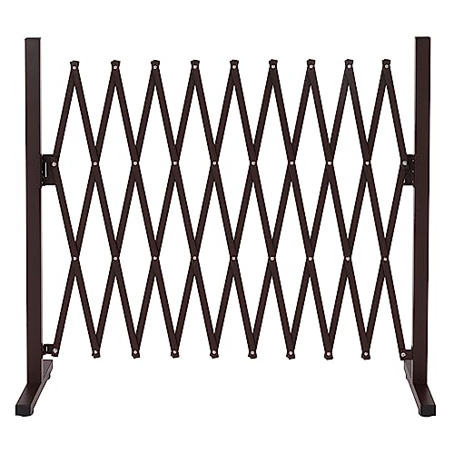 Alu Absperrgitter HWC-K56, Scherengitter Schutzgitter Zaun, ausziehbar schwenkbar Stahl 103x36-265x31cm, braun