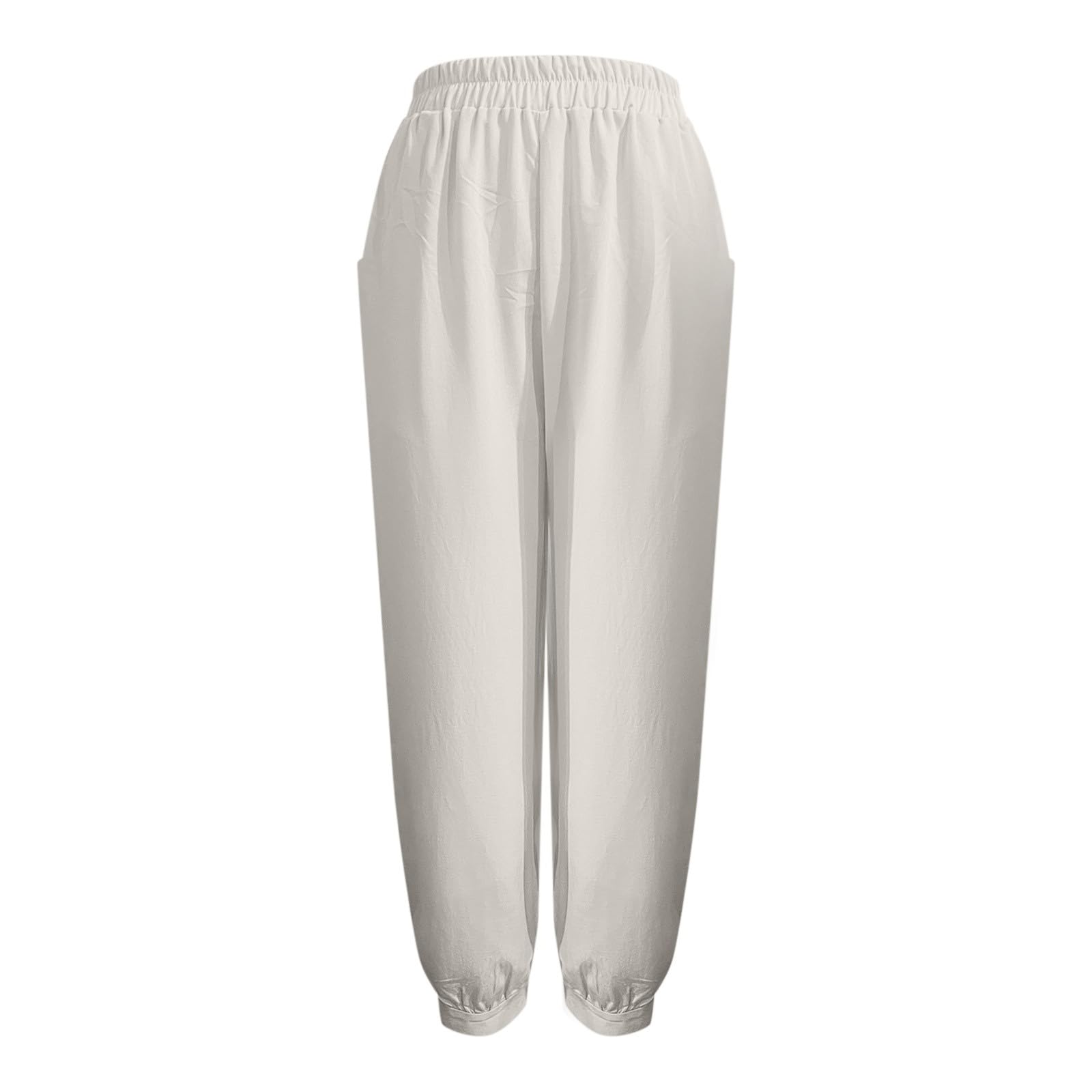 Cocila Pantalon Ete Femme Leger en Coton pour Femme Coupe Ample Et Décontractée Taille Élastique Style Sarouel De Plage D Ete Léger Fluide Travail Jogging Chic Large Grande Élastique Bas