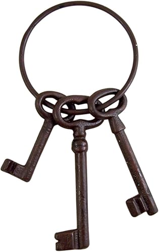 Super Z Outlet Juego de llaves de cárcel de esqueleto de barco pirata, accesorio de disfraz de hierro fundido
