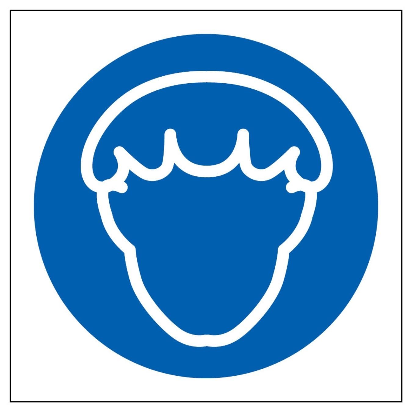 V Safety Hairnet Symbol 100 x 100 mm - 3mm Aluminium Composite Safety Sign