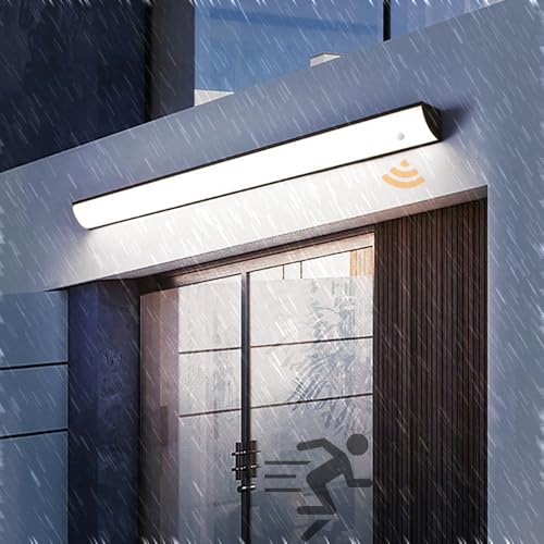 Applique murale extérieure étanche IP65 en aluminium noir avec éclairage LED blanc de 30cm