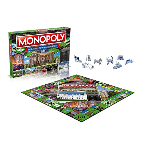 Winning Moves Richmond Monopoly Jeu de société, Advance to Richmond Theatre, Richmond Park et Kew Gardens, 2 à 6 Joueurs Font Un Excellent Cadeau pour Les Joueurs âgés de 8 Ans et Plus – Image 7