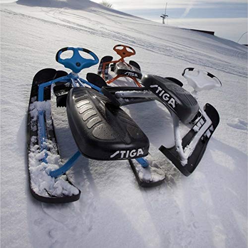 STIGA Snowracer Supreme GT Lenk Schlitten mit Curve Ski System, Stoßdämpfer und Bremse – Robuster Stahlrahmen, für Kinder ab 7 Jahren und Erwachsene, Maximalgewicht 90 kg, Weiß