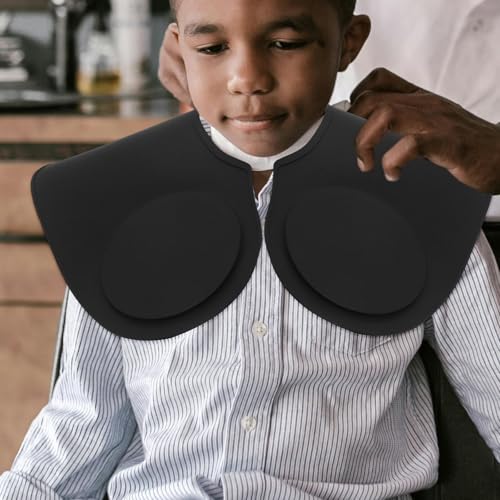 Capa de peluquería de silicona negra reusable para corte de pelo miniatura 4