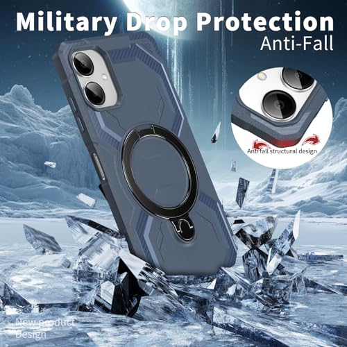 Coque Galaxy A06 antichoc Samsung SM-A066B bleue avec anneau