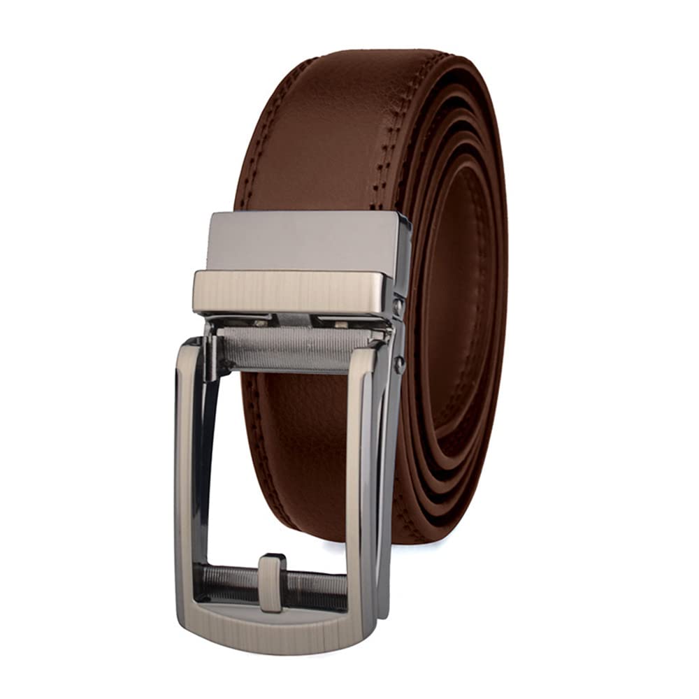 DANGSHI Leather ratchet dress belt for men, perfect fit, waist size 22-50 inches with automatic buckle