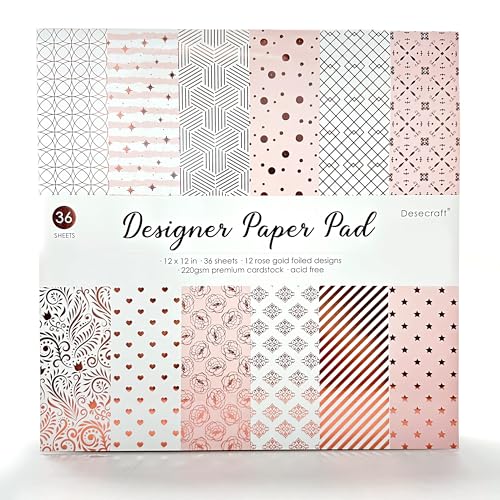 Desecraft Rotgoldenes Designerpapier 36 Blatt