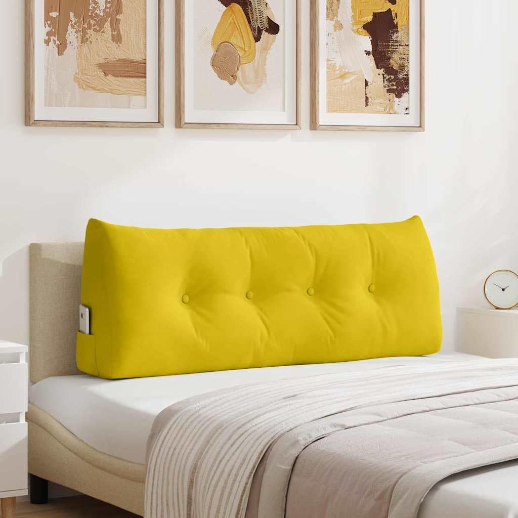 Coussin dorsal de lecture jaune pour lit et canapé de salon de 120 cm