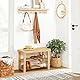SONGMICS Schuhregal, Schuhschrank mit Sitzbank, Bambus Schuhbank mit 3 Ablagen, 70 x 28 x 45 cm ideal für Flur, Bad, Wohnzimmer, Diele, LBS04N, Naturfarben