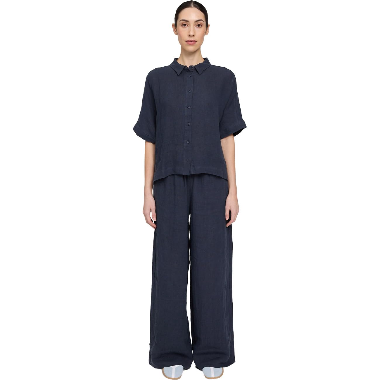 Mazine Donna Linen Camicetta, Ink Blue, L