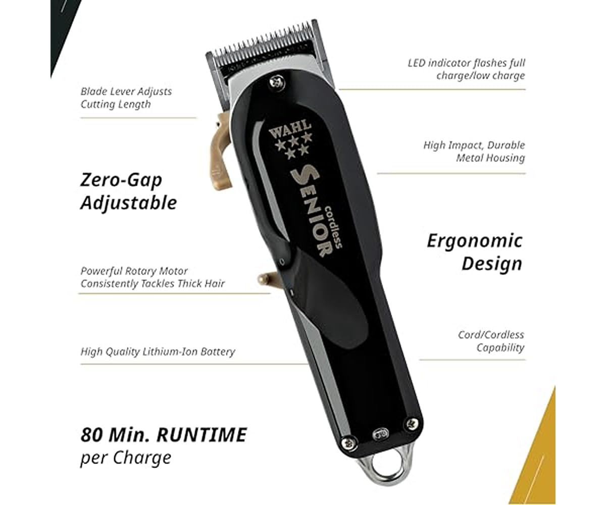 Wahl Professional Cordless Senior Clipper with Adjustable Blade