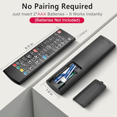 Image of Universal Backlit Remote for LG Smart TV Remote Control Replacement | for All LG TV Remote | Touch-Activated Soft Backlight, Gentle Light Protects Eyes at Night | 1-Year Warranty
