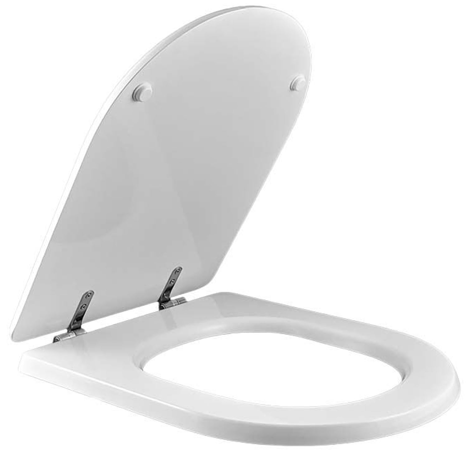 Copriwater Pozzi Ginori YDRA Come Originale Tavoletta Wc In Legno Rivestito Di Resina Poliestere Con Cerniere IN ACCIAIO INOX Asse Wc MADE IN ITALY (BIANCO CLASSICO)