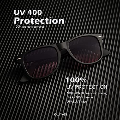 Image of KALIYADI Polarized Sunglasses for Men and Women Matte Finish Sun glasses Color Mirror Lens UV Blocking (3 Pack)