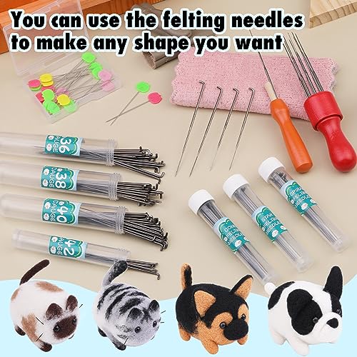 Image of Felting Needles, 139 Pcs Wool Felting Tools Set, Wool Felting Tool with 9 Sizes Felting Needles and Needle Felting Tool Wooden Handle, Needles Felting Tools for Home Craft Work