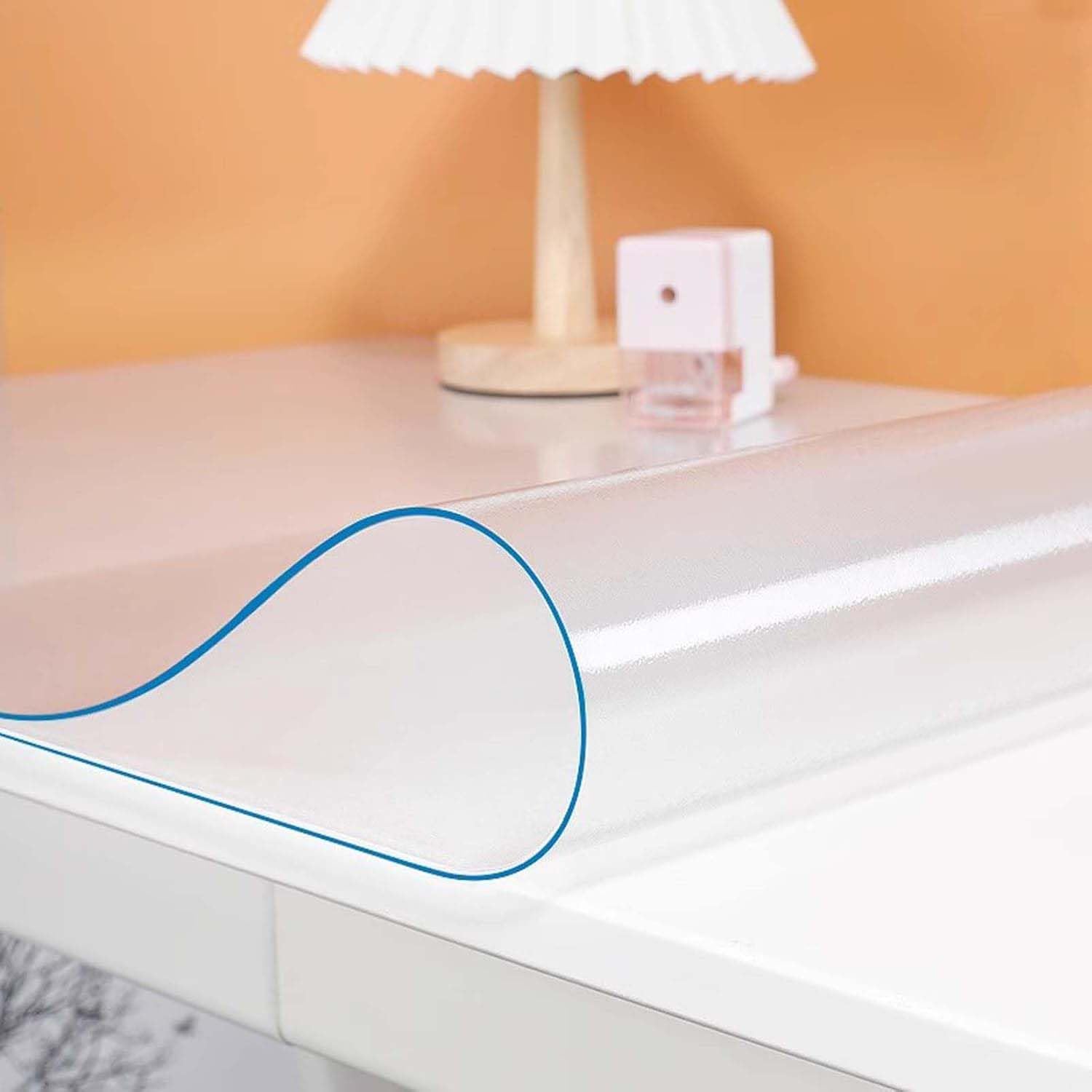 Ffsaacol Thick PVC Vinyl Plastic Table Protector, Clear Heat Resistant & Waterproof Tablecloth Cut to Fit, Transparent Table Cover Protector Non-Slip 3mm,30x40cm/12x16in