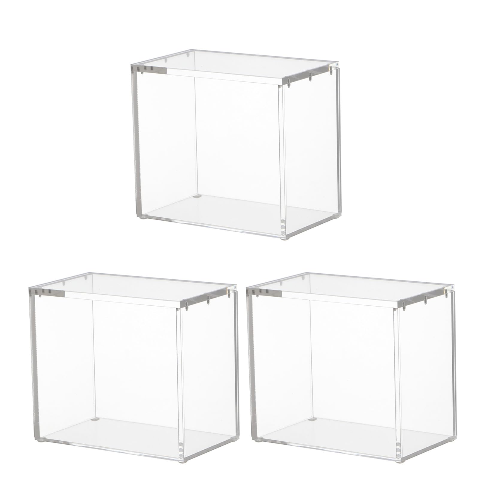 Of 3 Clear Figure Showcases Sturdy Model Protections Case for Home or Offices Decors Stackable Organizers