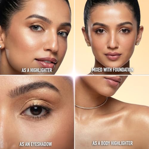 Image of RENEE Yours Truly Strobe Cream for Face | 3 in 1 Highlighter Primer Moisturiser | Glow Cream, Lightweight, Non Sticky | Hydrating Dewy Skin Finish With Peptides | For All Skin Types | Gold - 18g