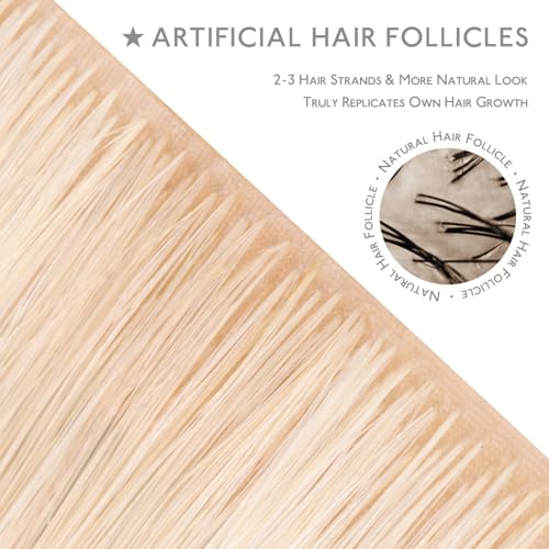 Image of WENNALIFE Invisi Edge Tape in Hair Extensions Human Hair,#17A /60A,20 Inch | 20 Inch 50g 20pcs (Invisi Edge & Classic) Ash Blonde Highlighted Platinum Blonde Invisi Remy Hair Injected