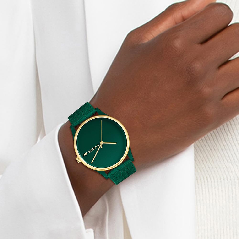 Lacoste Reloj analógico para Mujer Crocodelle Collection con Correa de Silicona Texturizada