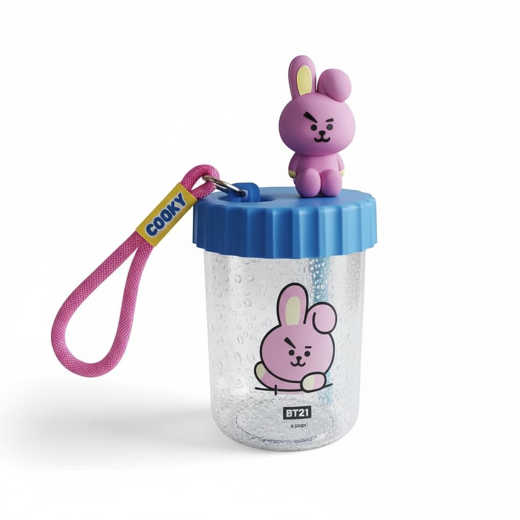 Lisanslı Süslemeli ve Askılı Plastik Şişe (520mL) - Cooky by MINISO