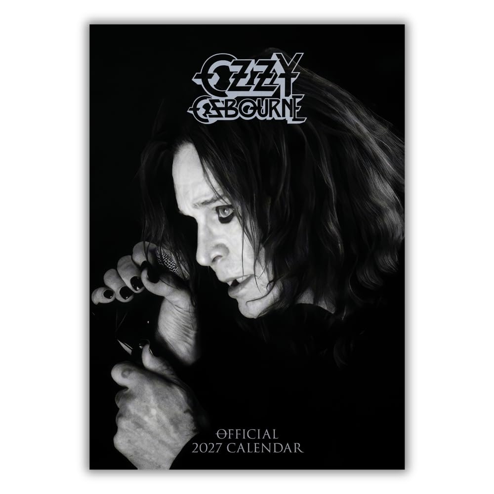 Ozzy Osbourne 2027 A3 Wall Calendar Official Licensed Calendar, Large A3 Format, Monthly Grid Layout, Iconic Prince of Darkness Photography, Gift for Ozzy Osbourne Fans